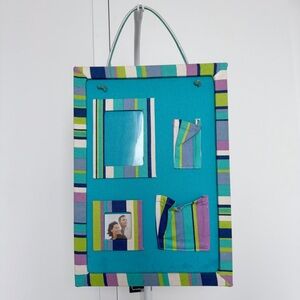 Blue Purple Green Colorful Striped Photo Frame Organizer Dorm Twee Y2K Girl Fun